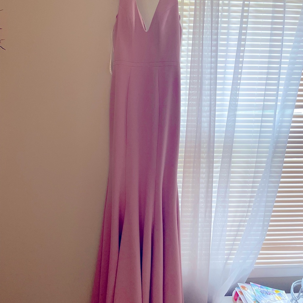 Long pink azazie dress